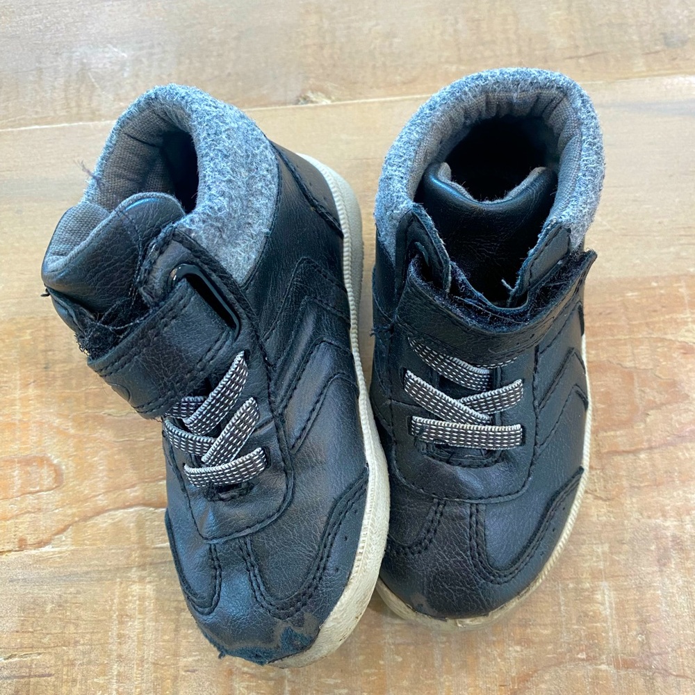 Dr. Scholls toddler HAYDEN boys kids high top black leather sneaker tennis shoes